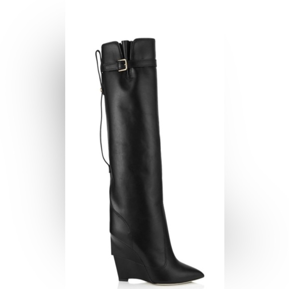 Jimmy Choo Sleek Black Over the Knee Boots - Picture 3 of 10